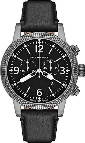 burberry mens bu7818 utilitarian black leather chronograph watch|Burberry Chronograph Quartz Black Dial Men's Watch BU7818.